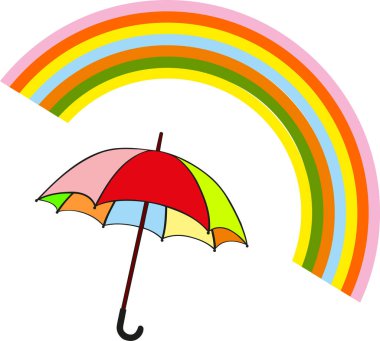 yağmur sonrası bir raimbow renkleri keşfeder