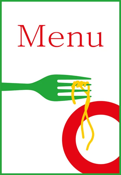 Приглашающее меню и блюда из макарон — стоковый вектор