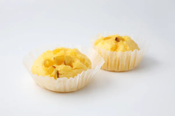 Sweet potato steamed bread cupcake muffin isolated on white background — ストック写真