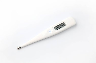 Beyaz arkaplanda tıbbi termometre