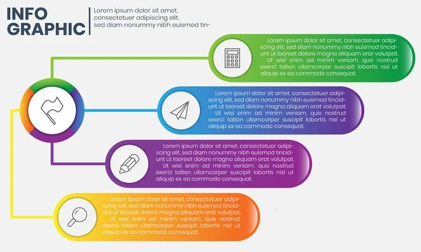 Colorido Milestone Infográfico Conjunto Coleções Analíticas Vector — Vetor de Stock