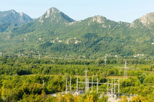 Power line in the mountains of Montenegro