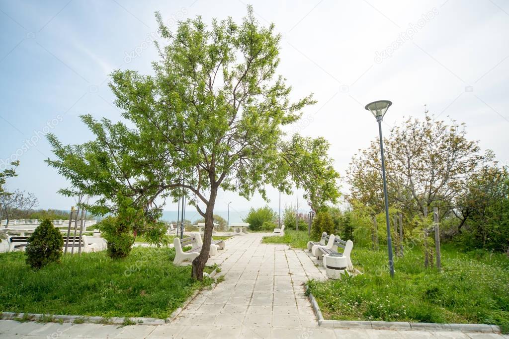 Sports park on the Black Sea coast in the Burgas quarter of Sarafovo in Bulgaria