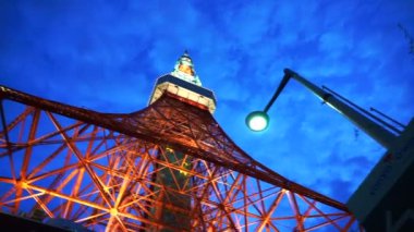 Tokyo, Japonya - Eylül 2016: Gece Tokyo Tower görüntülenme hızını ışık. Güzel mimari yapısı dünya landmark Asya