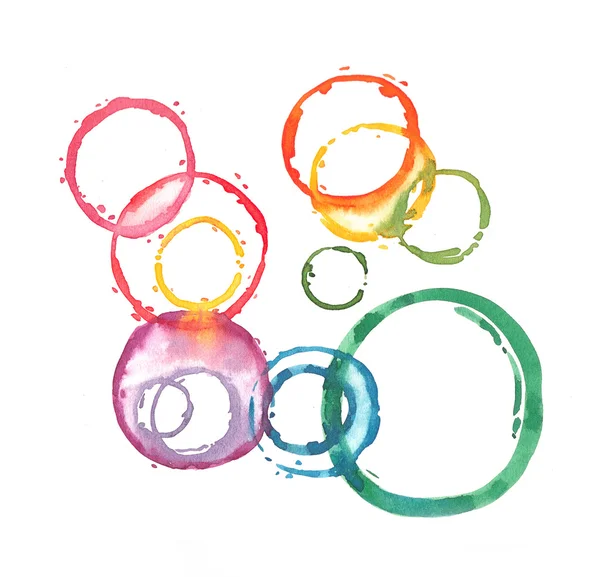 Watercolor rings illustration diversity and blending concept — Stock Photo, Image