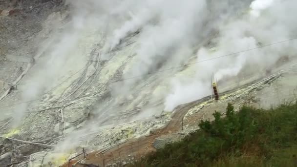 Hakone Owakudani aktif yanardağ Vadisi. En iyi benim görme ve buğulaması üzerinden görüntülemek — Stok video