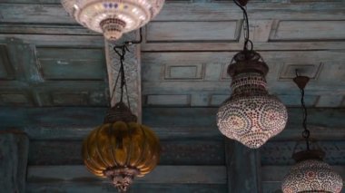 Vintage Arapça Türk lambalar için iç dekorasyon, çağdaş tasarım asılı