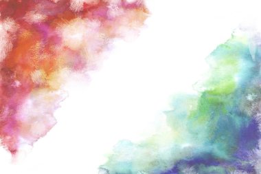 Gökkuşağı grung tarzı suluboya el beyaz arka plan boyama