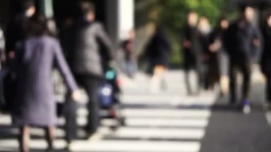 Güzel güneş kapısı ve Tokyo yaya cadde boyunca yürüyüş anonim Japon halkı atış bulanıklık