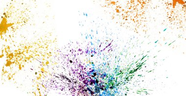 Beyaz ayrı tut moduyla arka plan grafiği üzerinde sıçramasına renkli suluboya