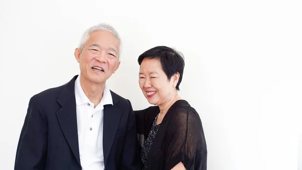 Feliz asiática senior pareja, familia negocios propietario socio portrai — Foto de Stock