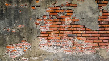 Eski rustik tuğla ve kırık sıva arka plan doku