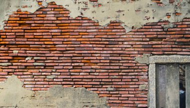 Eski rustik tuğla ve kırık sıva arka plan doku