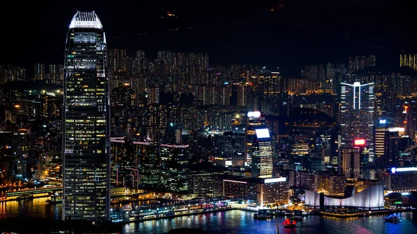 Hong Kong night skyline. World business and finance beautiful landmark view — Stock Photo, Image