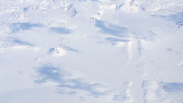 Aerial view of West Europe snow alpine landscape. White snow wonderland all over mountain line — Stock Video