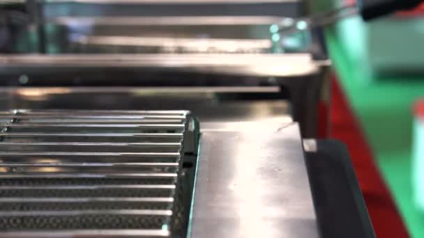 Profesionální nerezové oceli restaurace stupně deep smažit zařízení — Stock video