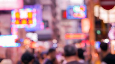 Bulanıklık atış neon alışveriş Hong Kong arka plan odak işaretler