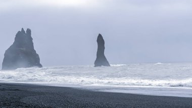 Vik, İzlanda ünlü dönüm noktası siyah beach