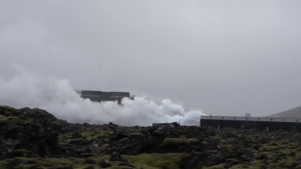 Island Landmärke Blå Lagunen Från Den Väg Rök Och Blå — Stockvideo