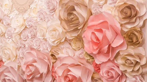 Rosas flor casamento rosa fundo com espaço de cópia — Fotografia de Stock