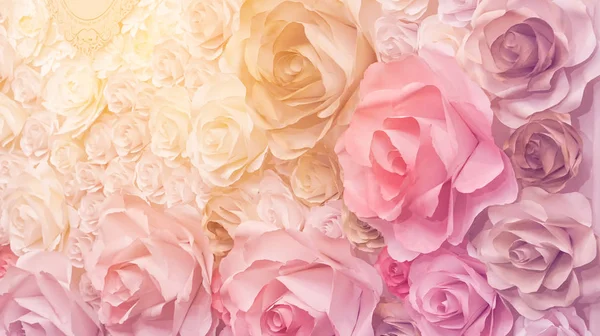 玫瑰花婚礼粉红色背景与复制空间 — 图库照片