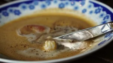 Taze Istakoz çorbası Krem çorbası popüler gıda İzlanda 4k