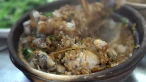 Mélange Riz Anguille Hong Kong Cuisine Chinoise Cantonaise — Video