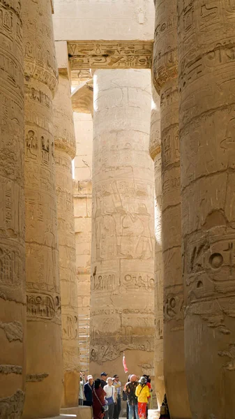 埃及卢克索的卡尔纳克神庙的宏伟建筑 — 图库照片