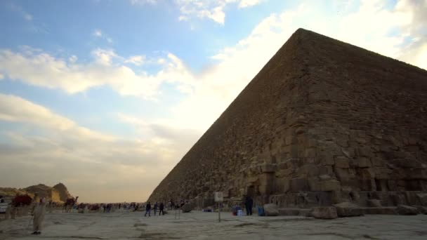 Giza Haram Egyiptom 2019 Dec Turista Séta Gízai Nagy Piramis — Stock videók