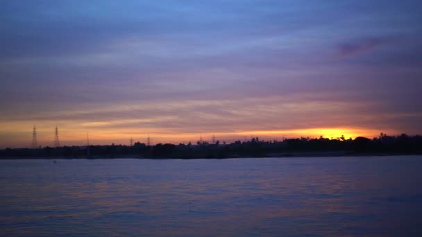Egypten Nilen Flod Landskap Vid Solnedgången Kryssning Från Aswan För — Stockvideo
