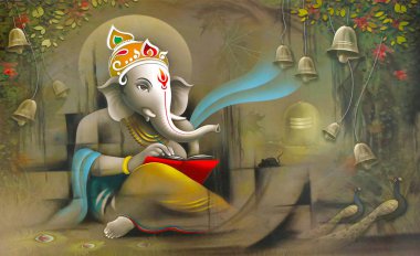 Hindu Lord Ganesha doku duvar kağıdı arka planı 