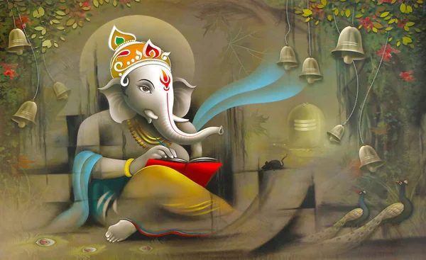 Indù Signore Ganesha Texture Sfondo Carta Parati — Foto Stock