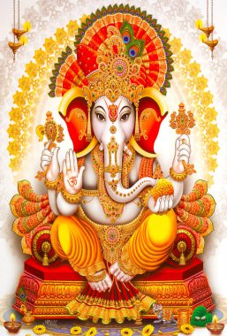 Hindu Lord Ganesha doku duvar kağıdı arka planı 