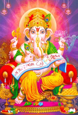 Hindu Lord Ganesha doku duvar kağıdı arka planı 