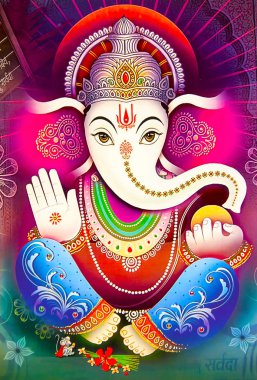 Hindu Lord Ganesha doku duvar kağıdı arka planı 