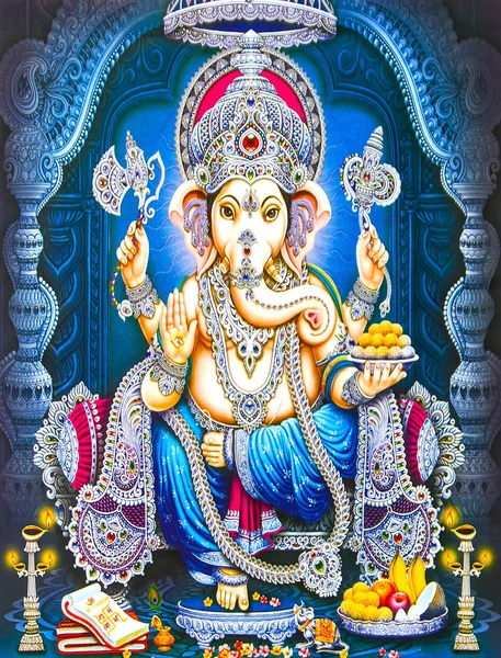 Hindoe Lord Ganesha Textuur Behang Achtergrond — Stockfoto