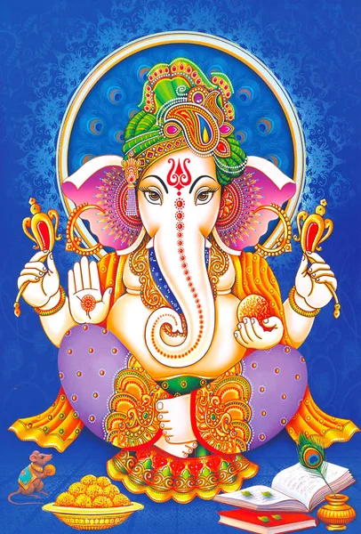 Hindoe Lord Ganesha Textuur Behang Achtergrond — Stockfoto