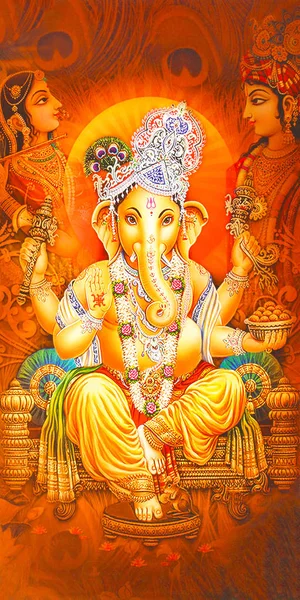 Hindu Lord Ganesha Texture Wallpaper Background — Stock Photo, Image