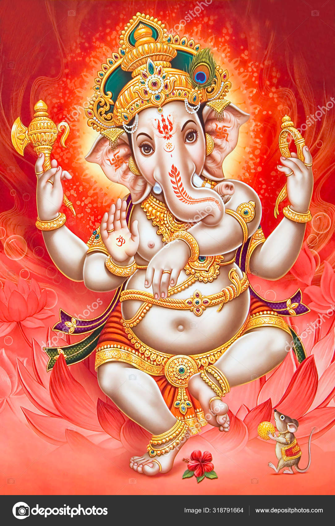 Hindu Lord Ganesha Texture Wallpaper Background Stock Photo by ...