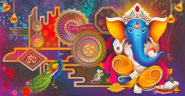 Hindu Lord Ganesha doku duvar kağıdı arka planı 