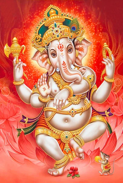 Hindu Lord Ganesha Doku Duvar Kağıdı Arka Planı — Stok fotoğraf