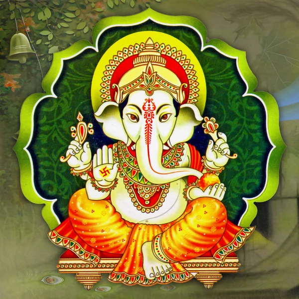 Hindu Lord Ganesha Textúra Tapéta Háttér — Stock Fotó