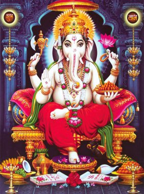 Hindu Lord Ganesha doku duvar kağıdı arka planı 