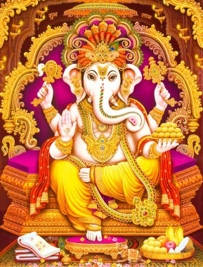 Hindu Lord Ganesha doku duvar kağıdı arka planı 
