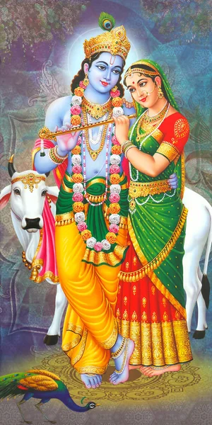 Hindu Lord Radha kishana doku duvar kağıdı arka planı
