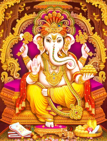 Hindu Lord Ganesha Textur Tapet Bakgrund — Stockfoto