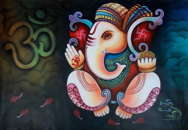 Hindu Lord Ganesha doku duvar kağıdı arka planı 