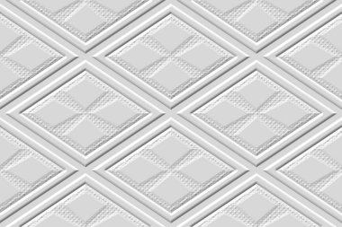 Beyaz, pürüzsüz geometrik doku. Origami kağıt stili. 3d oluşturma arkaplanı.