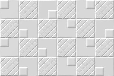 Beyaz, pürüzsüz geometrik doku. Origami kağıt stili. 3d oluşturma arkaplanı.