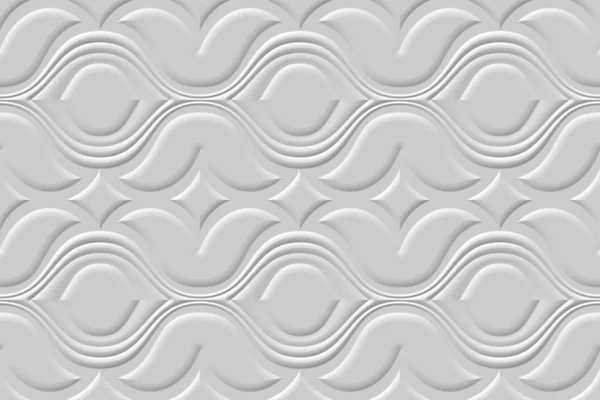 Textura Geométrica Sem Costura Branca Estilo Papel Origami Fundo Renderização — Fotografia de Stock